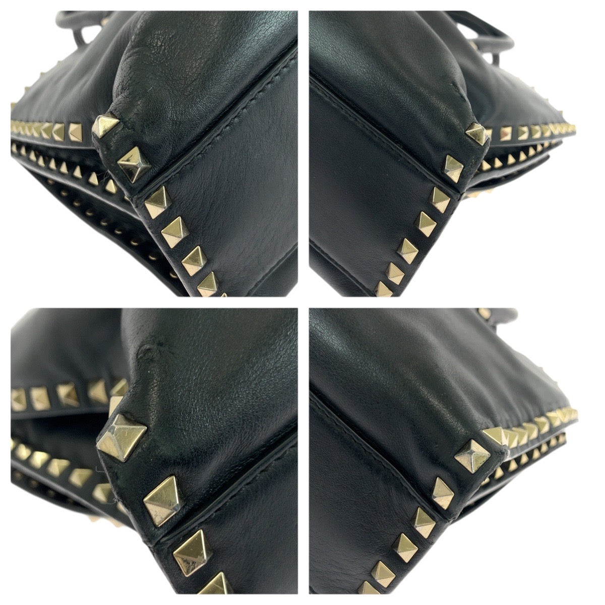 20986
Valentino Garavani ヴァレンティノ ガラヴァーニ ロックスタッズ ブラック 黒 ゴールド金具 レザー トートバッグ ショルダーバッグ 2way レディース AB32