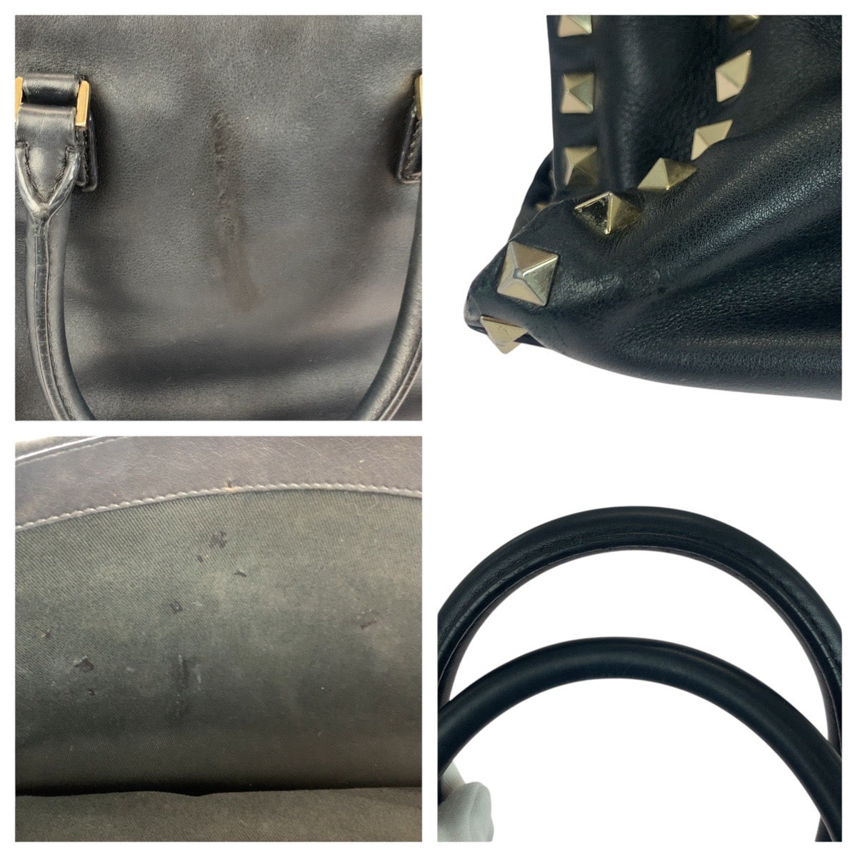 20986
Valentino Garavani ヴァレンティノ ガラヴァーニ ロックスタッズ ブラック 黒 ゴールド金具 レザー トートバッグ ショルダーバッグ 2way レディース AB32