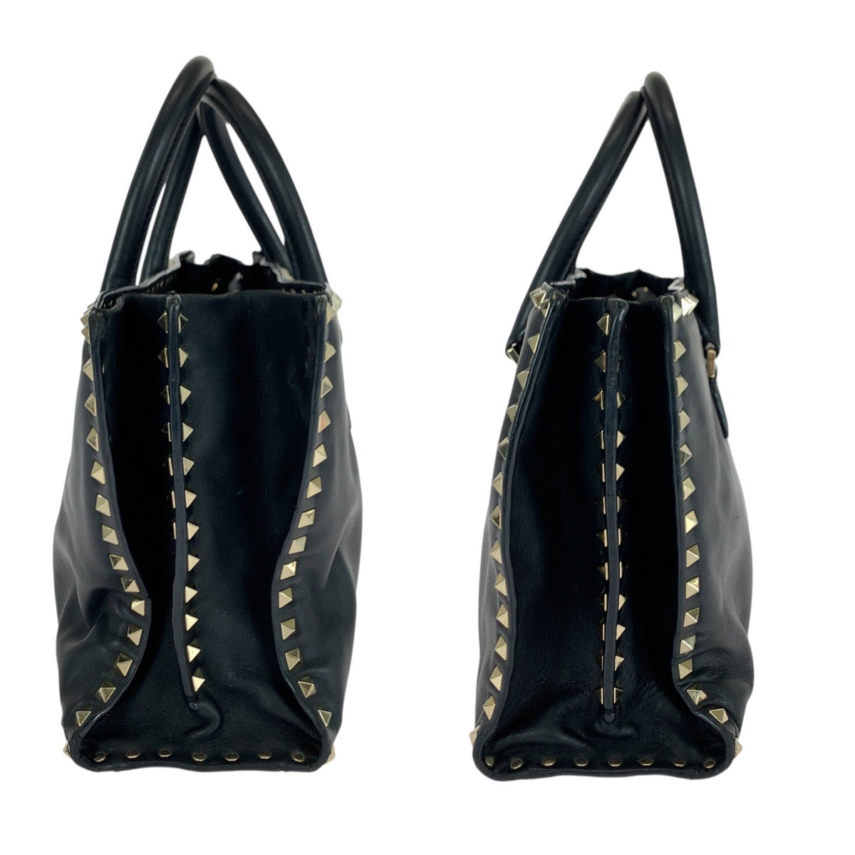 20986
Valentino Garavani ヴァレンティノ ガラヴァーニ ロックスタッズ ブラック 黒 ゴールド金具 レザー トートバッグ ショルダーバッグ 2way レディース AB32