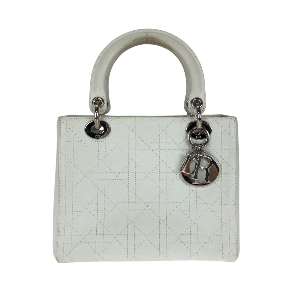 20989
Dior ディオール カナージュ レディディオール ミディアム ホワイト レザー 02-MA-0023 ハンドバッグ トートバッグ レディース ABP110
