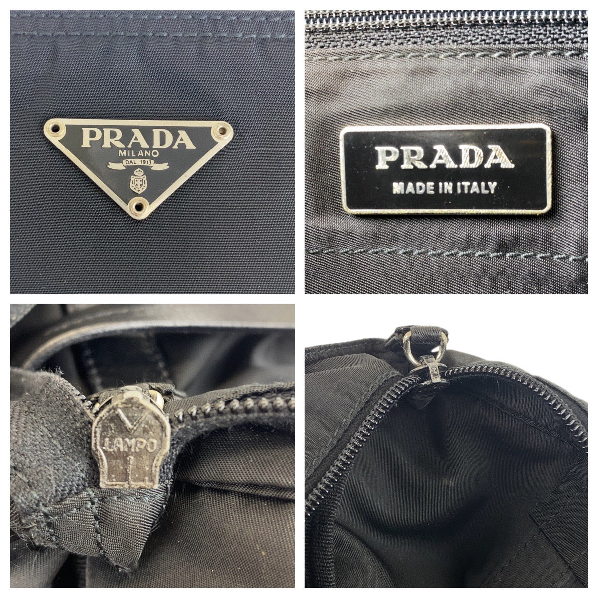 20992
PRADA プラダ テスート 三角ロゴプレート ブラック 黒 シルバー金具 ナイロン / レザー トートバッグ ショルダーバッグ レディース ABP28
