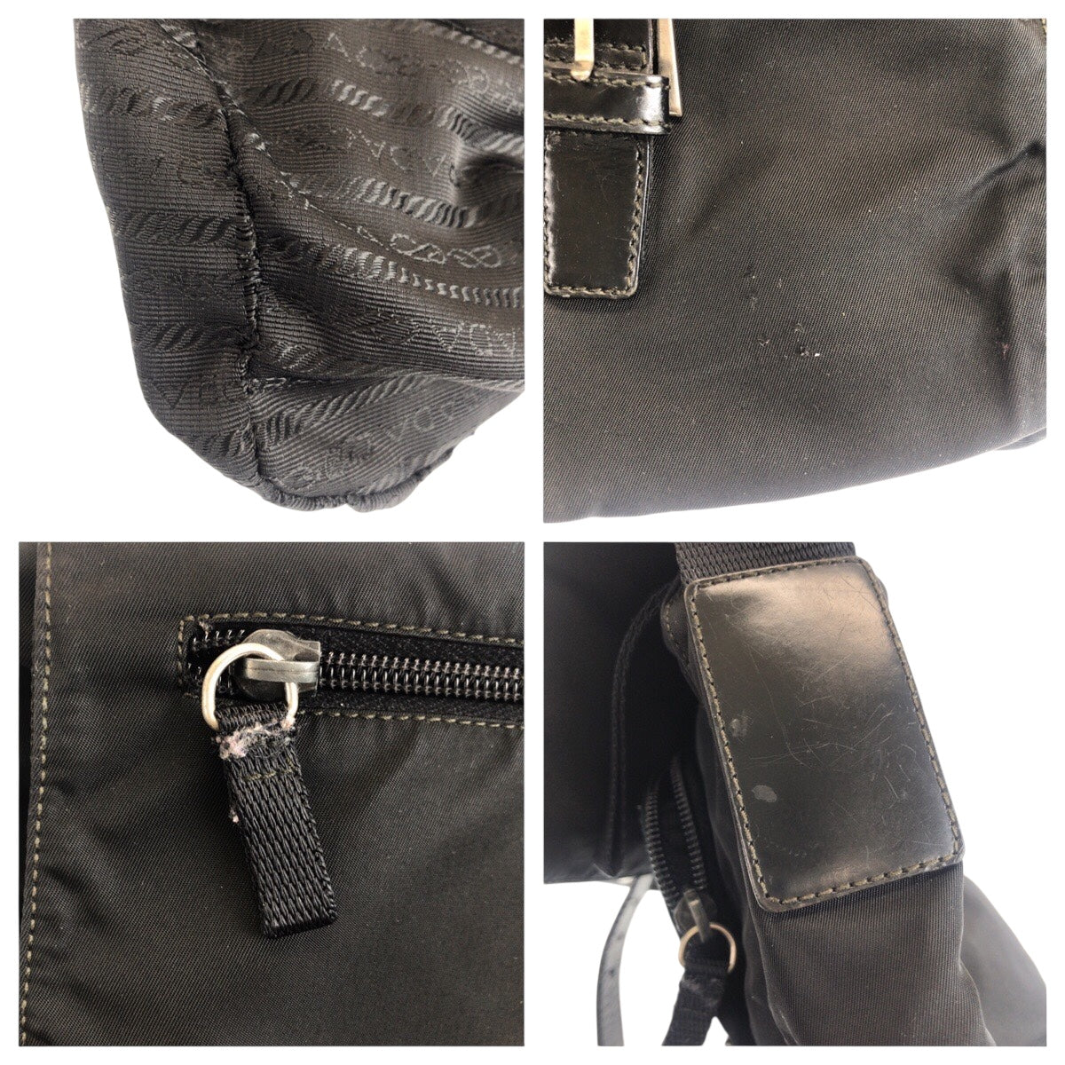 20993
PRADA プラダ テスート 三角ロゴプレート ブラック 黒 シルバー金具 ナイロン ショルダーバッグ メッセンジャーバッグ レディース ABP30