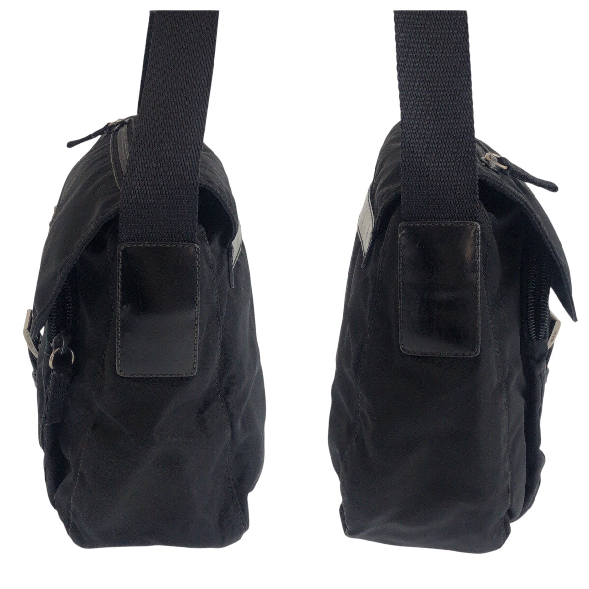 20993
PRADA プラダ テスート 三角ロゴプレート ブラック 黒 シルバー金具 ナイロン ショルダーバッグ メッセンジャーバッグ レディース ABP30