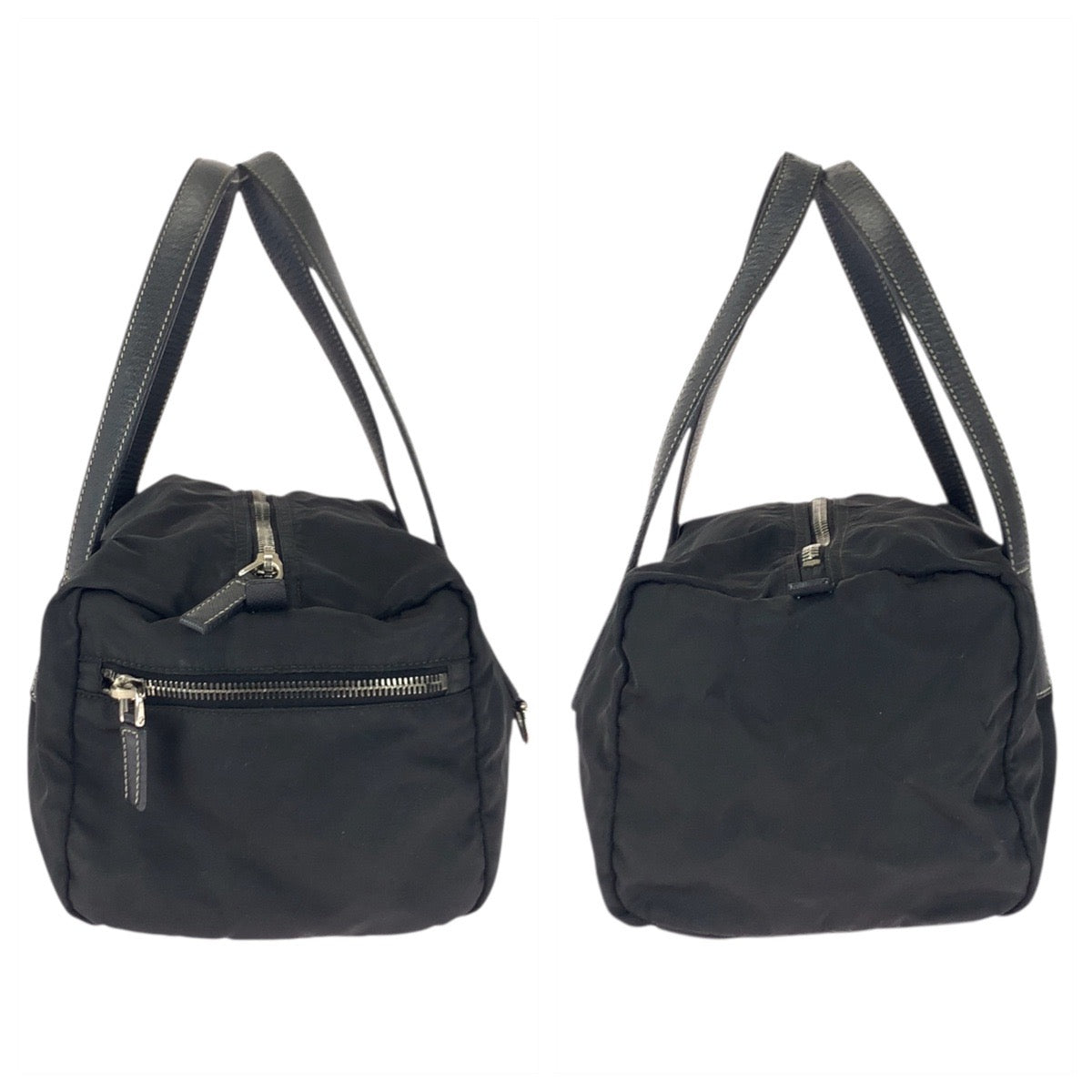 20995
PRADA プラダ テスート 三角ロゴプレート ブラック 黒 シルバー金具 ナイロン ハンドバッグ ミニボストンバッグ レディース AB26