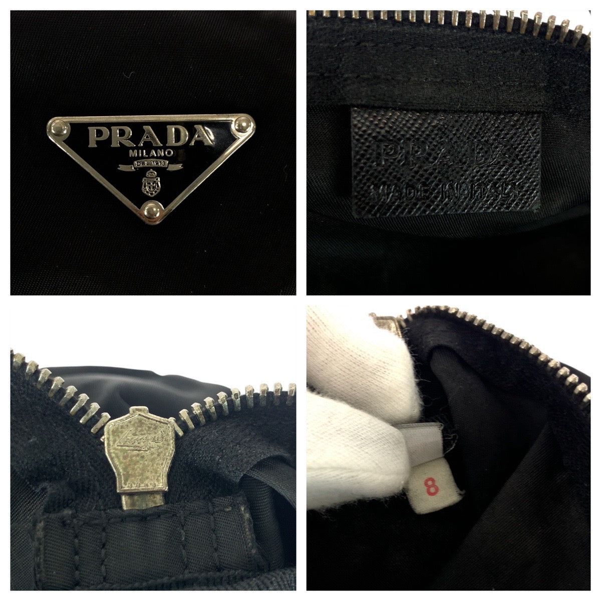 20995
PRADA プラダ テスート 三角ロゴプレート ブラック 黒 シルバー金具 ナイロン ハンドバッグ ミニボストンバッグ レディース AB26