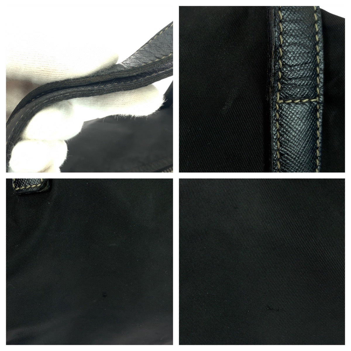 20995
PRADA プラダ テスート 三角ロゴプレート ブラック 黒 シルバー金具 ナイロン ハンドバッグ ミニボストンバッグ レディース AB26