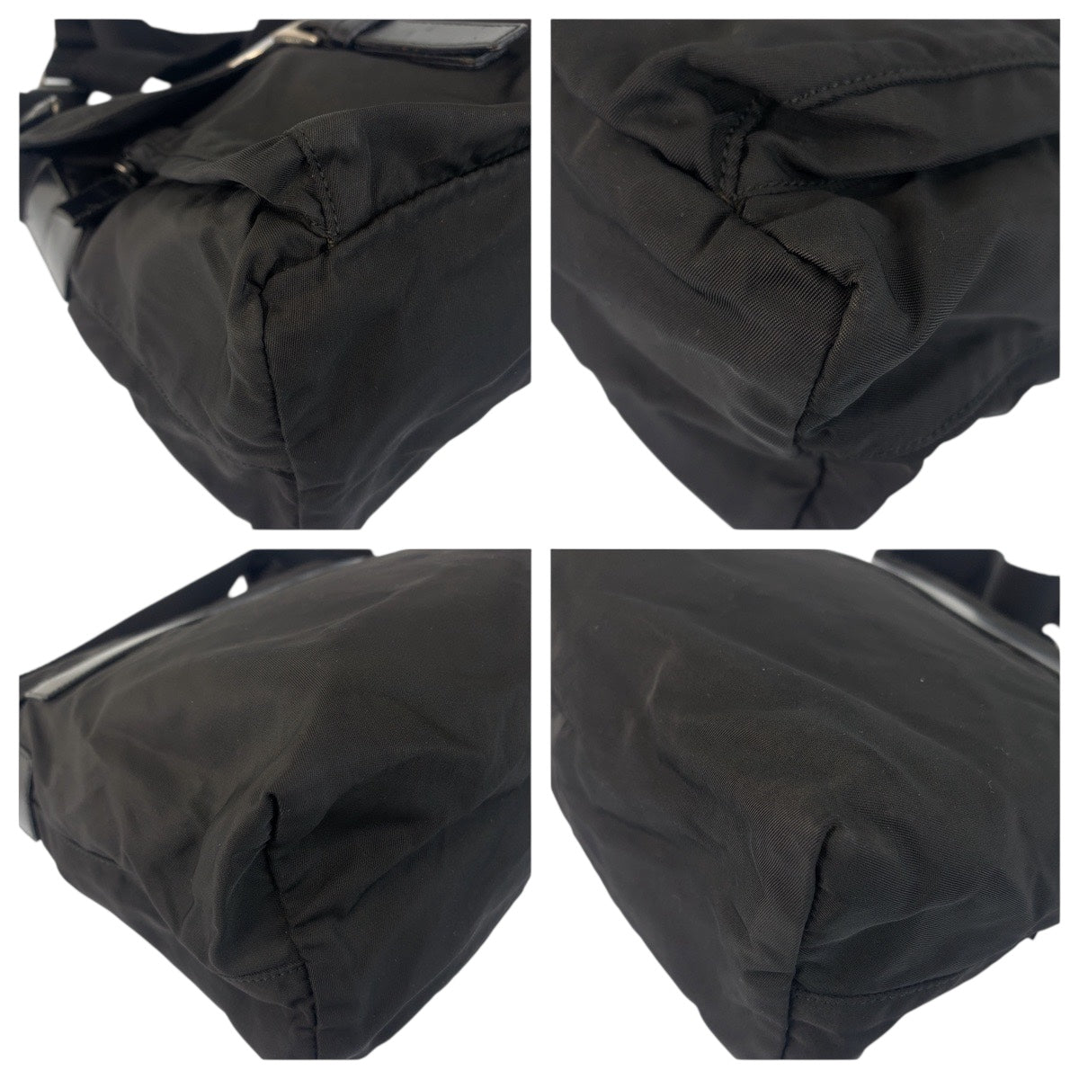 20996
PRADA プラダ テスート 三角ロゴプレート ブラック 黒 シルバー金具 ナイロン / レザー ショルダーバッグ メッセンジャーバッグ レディース ABP30