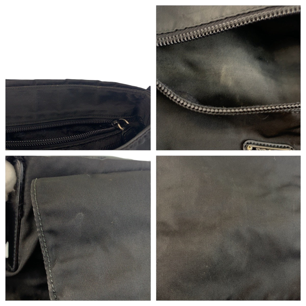 20996
PRADA プラダ テスート 三角ロゴプレート ブラック 黒 シルバー金具 ナイロン / レザー ショルダーバッグ メッセンジャーバッグ レディース ABP30