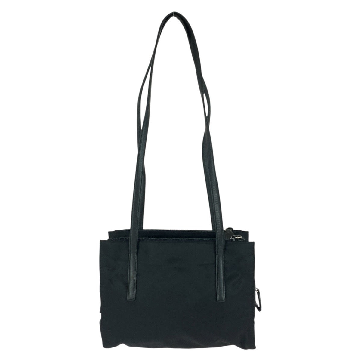 20997
PRADA プラダ テスート 三角ロゴプレート ブラック 黒 シルバー金具 ナイロン / レザー ショルダーバッグ トートバッグ レディース ABP24