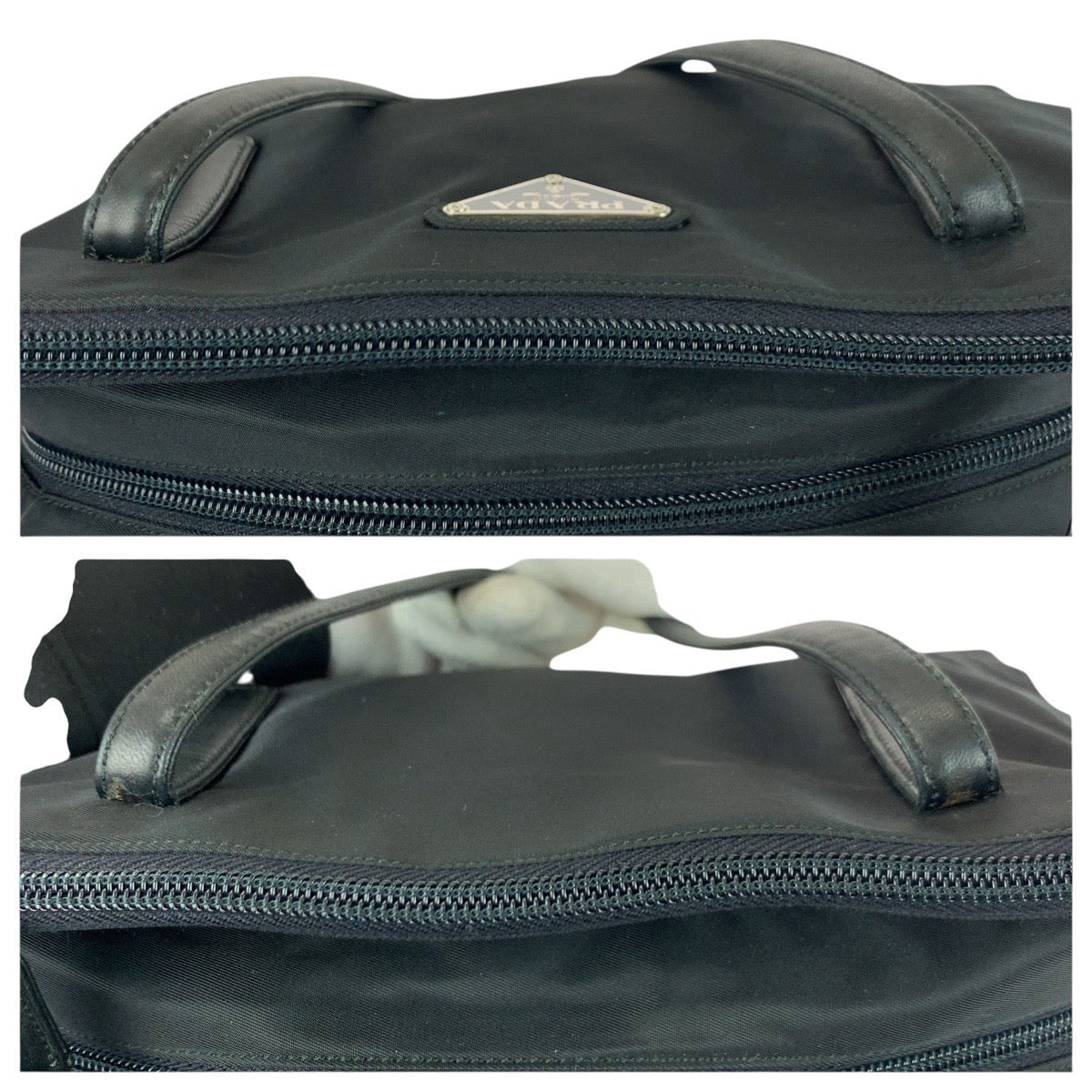 20997
PRADA プラダ テスート 三角ロゴプレート ブラック 黒 シルバー金具 ナイロン / レザー ショルダーバッグ トートバッグ レディース ABP24