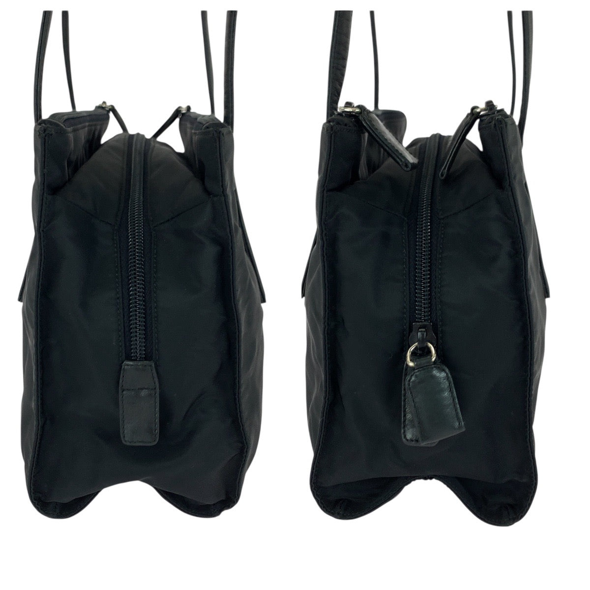 20997
PRADA プラダ テスート 三角ロゴプレート ブラック 黒 シルバー金具 ナイロン / レザー ショルダーバッグ トートバッグ レディース ABP24