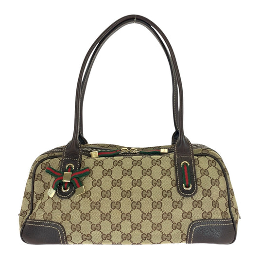 20998
GUCCI グッチ シェリーライン プリンシー ベージュ ブラウン ゴールド金具 GGキャンバス / レザー 161720 ショルダーバッグ ミニボストンバッグ レディース ABP42
