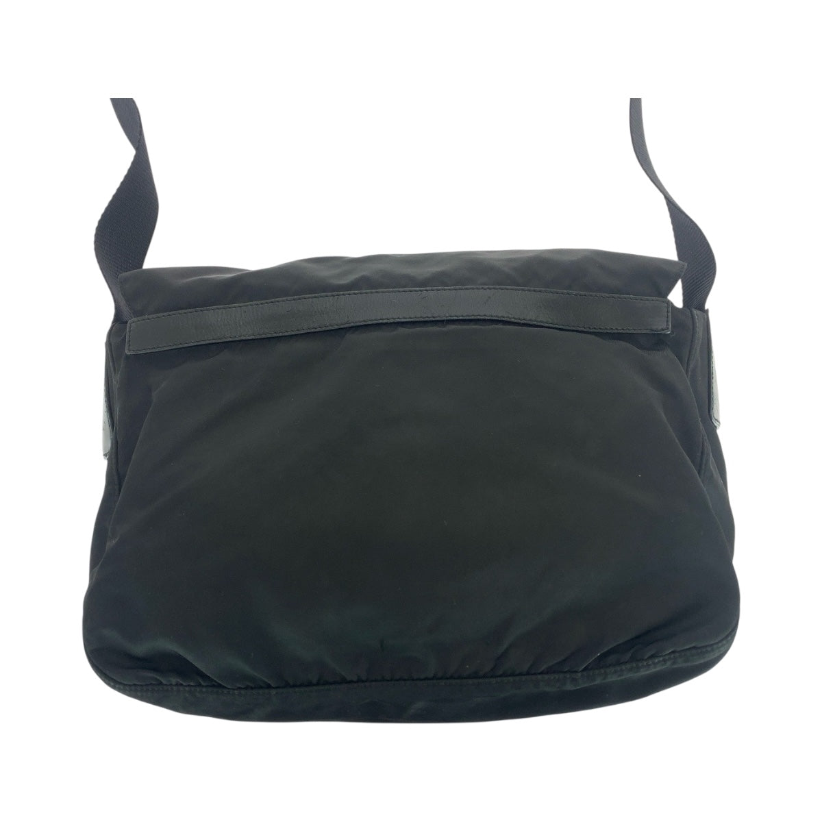 21001
PRADA プラダ テスート 三角ロゴプレート ブラック 黒 シルバー金具 ナイロン / レザー ショルダーバッグ メッセンジャーバッグ レディース ABP30