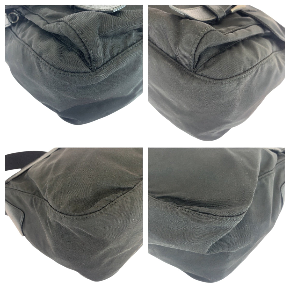 21001
PRADA プラダ テスート 三角ロゴプレート ブラック 黒 シルバー金具 ナイロン / レザー ショルダーバッグ メッセンジャーバッグ レディース ABP30