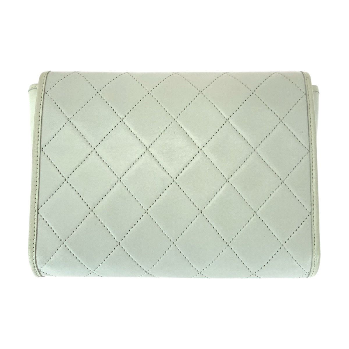 21004
CHANEL シャネル ヴィンテージ マトラッセ ココマーク ホワイト ゴールド金具 ラムスキン ショルダーバッグ チェーンショルダーバッグ レディース ABP85