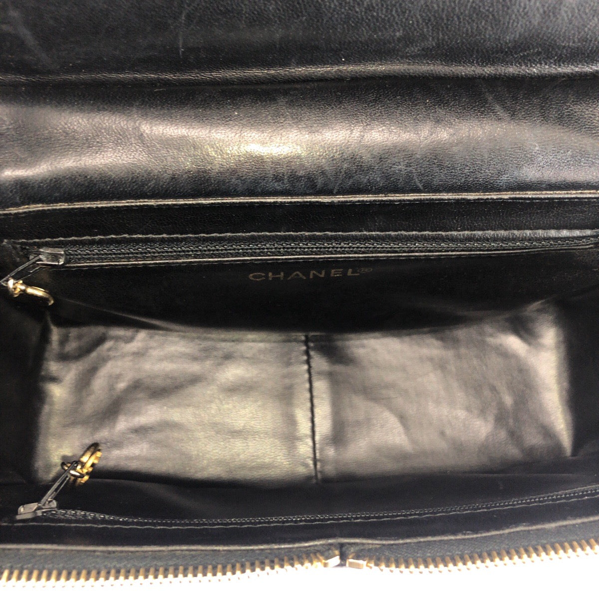 21005
CHANEL シャネル ヴィンテージ マトラッセ ココマーク ブラック 黒 ゴールド金具 ラムスキン ショルダーバッグ バニティバッグ レディース ABP140