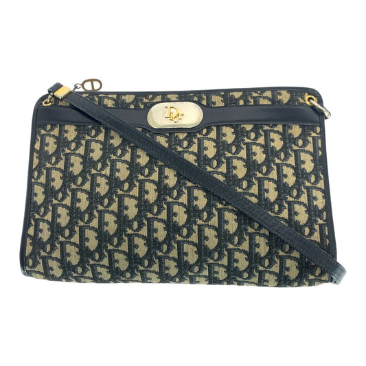 21006
Dior ディオール ヴィンテージ トロッター ネイビー ゴールド金具 キャンバス / レザー ショルダーバッグ レディース ABP40