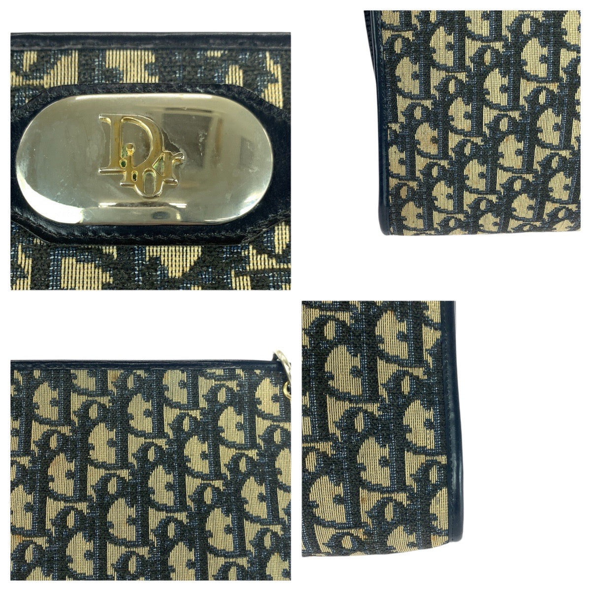 21006
Dior ディオール ヴィンテージ トロッター ネイビー ゴールド金具 キャンバス / レザー ショルダーバッグ レディース ABP40