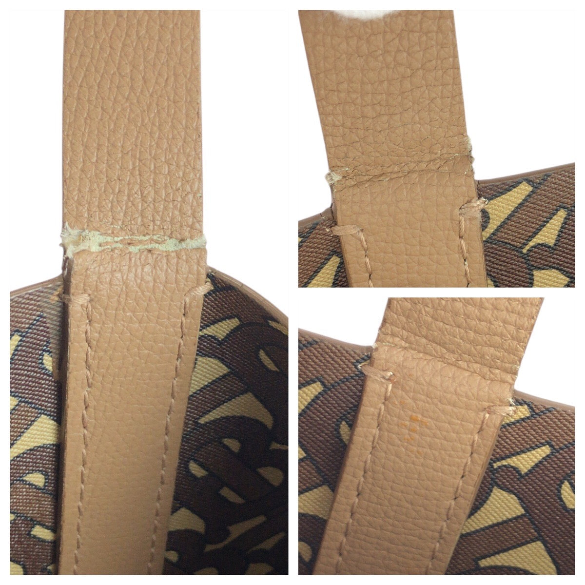 21007
BURBERRY バーバリー ベージュ ゴールド金具 PVC トートバッグ ショルダーバッグ レディース AB40