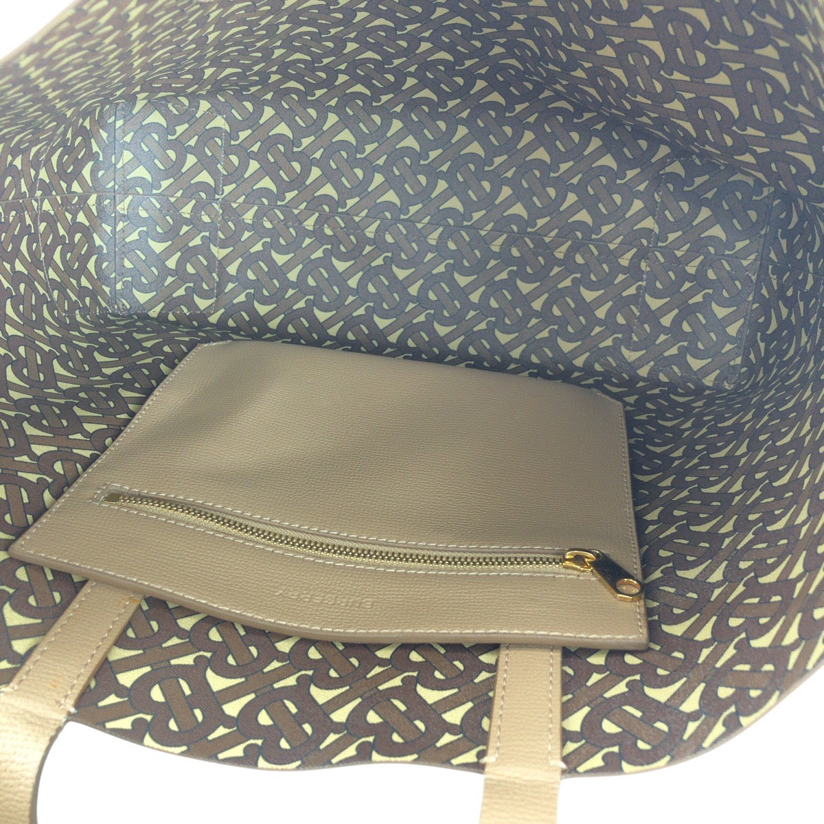 21007
BURBERRY バーバリー ベージュ ゴールド金具 PVC トートバッグ ショルダーバッグ レディース AB40