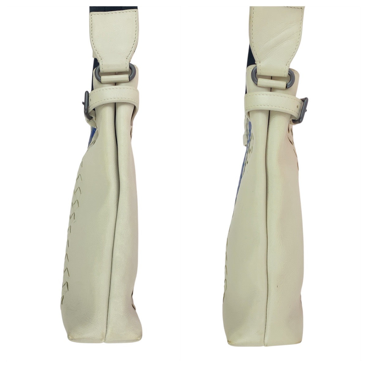 21008
BOTTEGAVENETA ボッテガヴェネタ イントレチャート ホワイト ブルー 黒 レザー BO7321925K ショルダーバッグ メッセンジャーバッグ メンズ ABP44