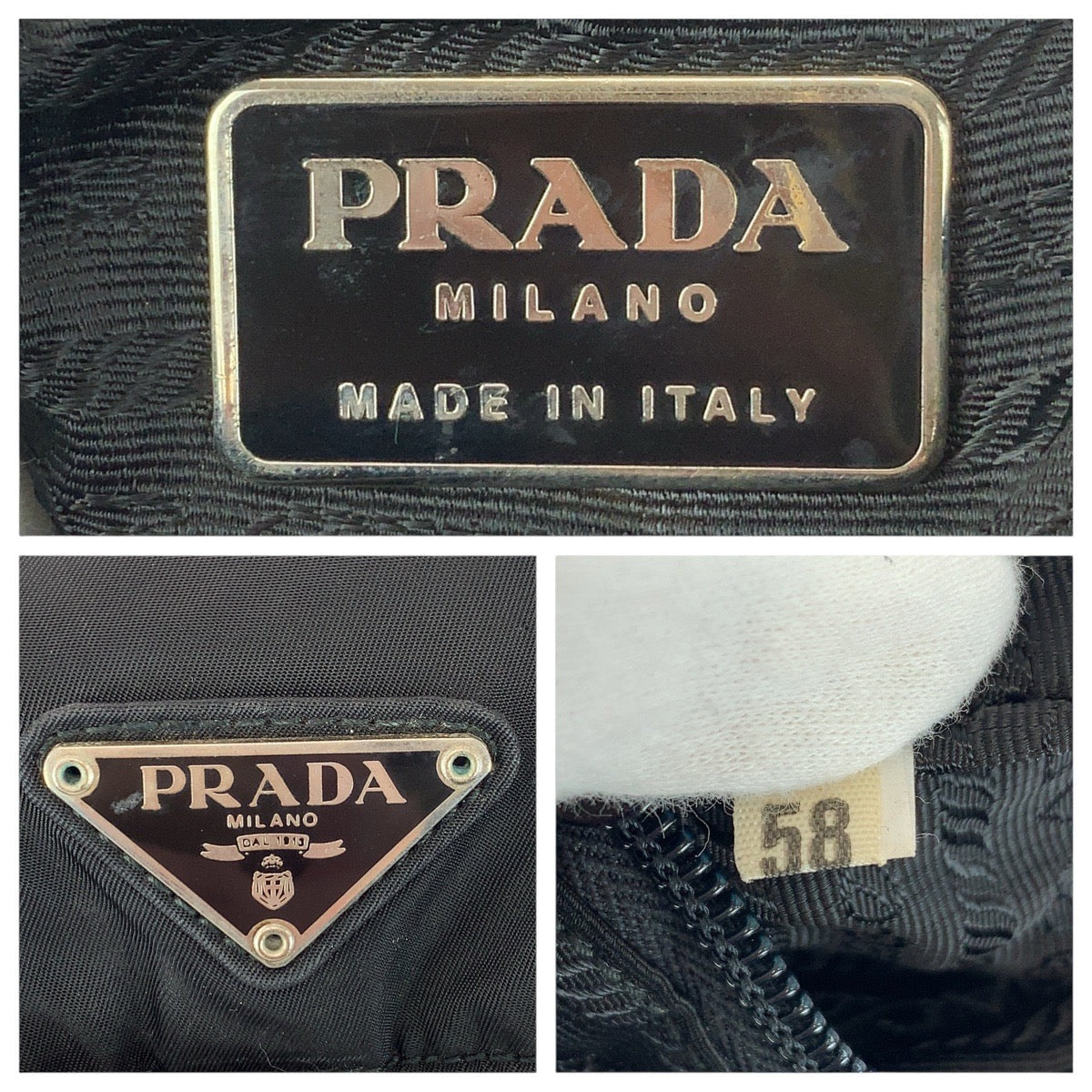 21009
PRADA プラダ テスート 三角ロゴプレート ブラック 黒 シルバー金具 ナイロン / レザー リュック バックパック レディース ABP44