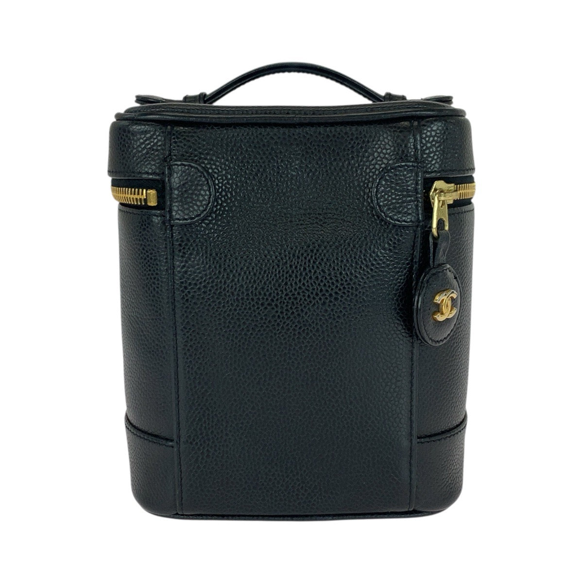 21012
CHANEL シャネル ココマーク ブラック 黒 ゴールド金具 キャビアスキン ハンドバッグ バニティバッグ 化粧ポーチ レディース ABP80