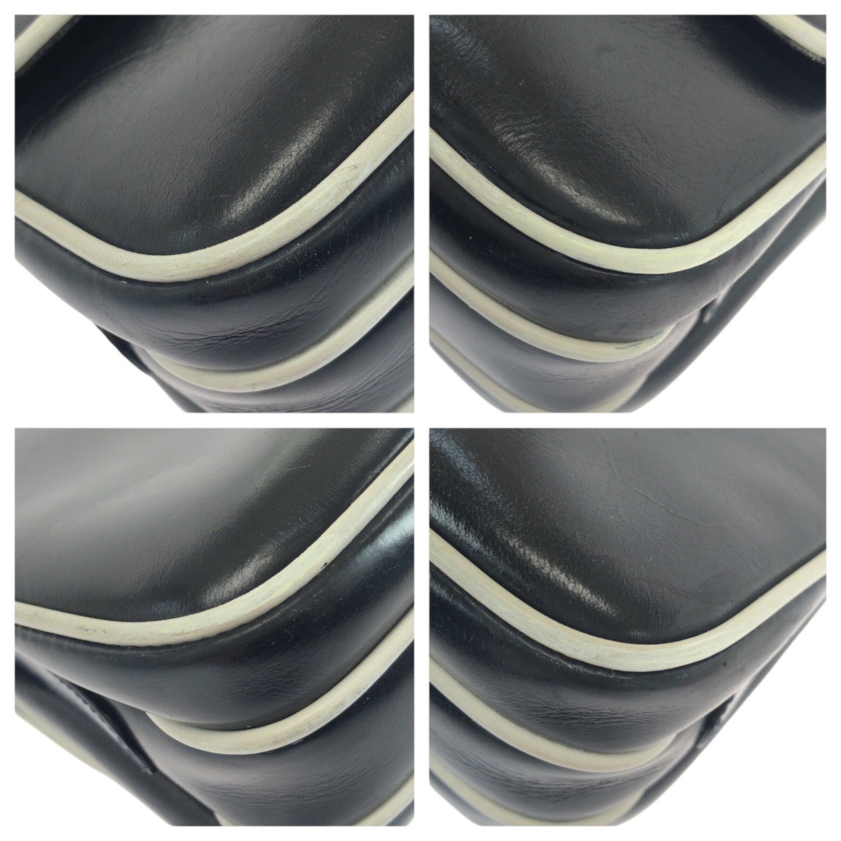 21013
CELINE セリーヌ ヴィンテージ ネイビー ホワイト ゴールド金具 レザー M08 ショルダーバッグ ポシェット レディース ABP35