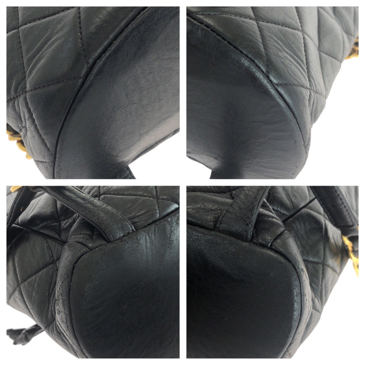 21014
CHANEL シャネル マトラッセ ココマーク ブラック 黒 ゴールド金具 ラムスキン リュック・デイパック バックパック レディース AB330