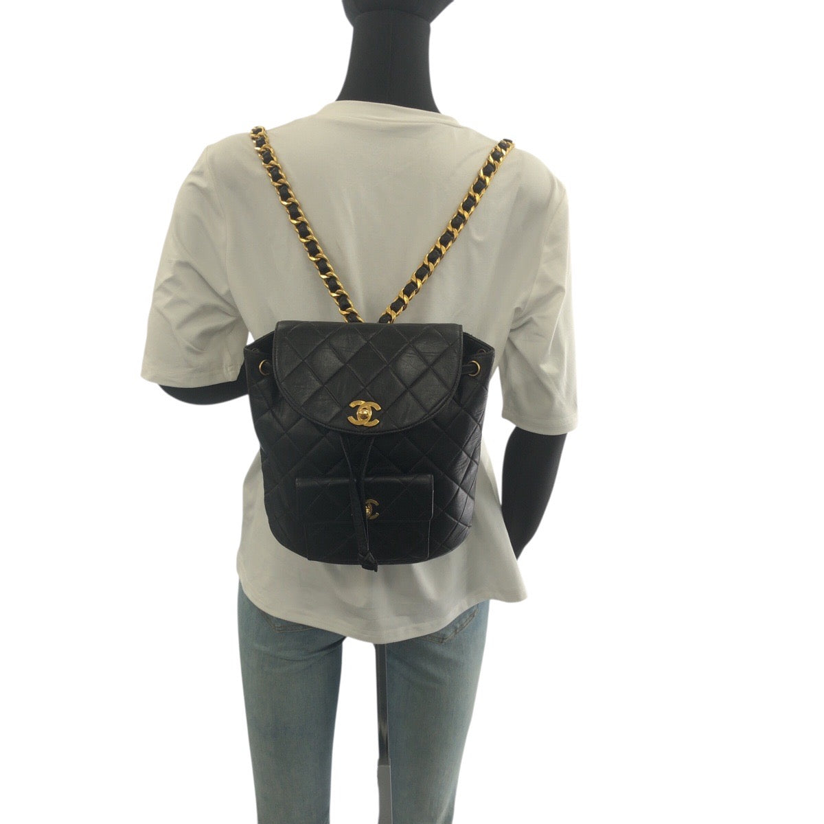 21014
CHANEL シャネル マトラッセ ココマーク ブラック 黒 ゴールド金具 ラムスキン リュック・デイパック バックパック レディース AB330