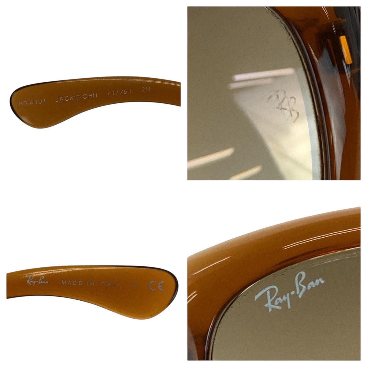 21015
Ray-Ban レイバン ジャッキー オー ブラウン シルバー金具 プラスチック RB4101 JACKIE OHH 717/51 2N サングラス 男女兼用 バタフライ レディース ABP8
