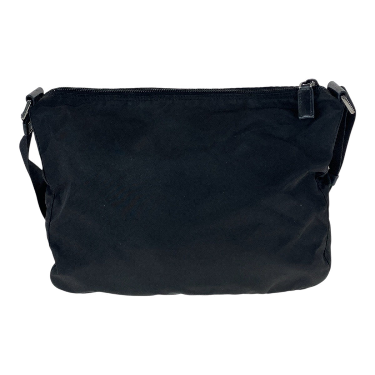 21016
PRADA プラダ テスート 三角ロゴプレート ブラック 黒 シルバー金具 ナイロン / レザー ショルダーバッグ ポシェット レディース AB26