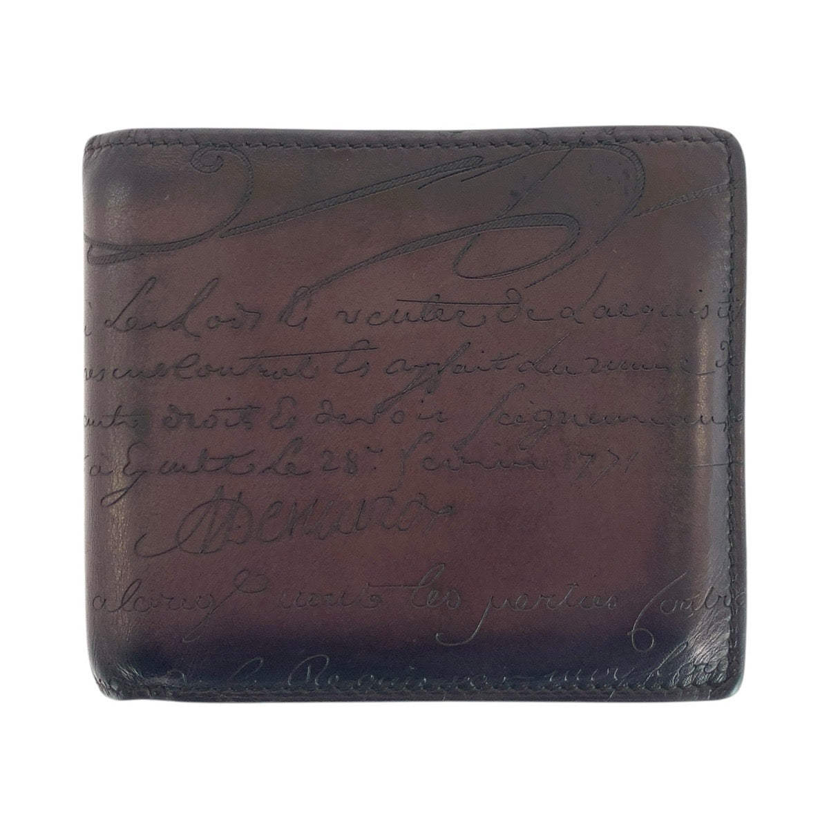 21017
Berluti ベルルッティ カリグラフィ スクリット ブラウン レザー E0272P 折財布 コンパクトウォレット メンズ AB46