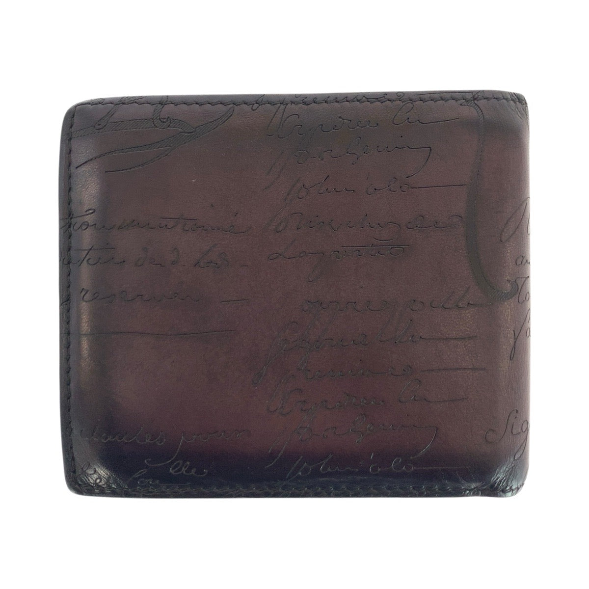 21017
Berluti ベルルッティ カリグラフィ スクリット ブラウン レザー E0272P 折財布 コンパクトウォレット メンズ AB46