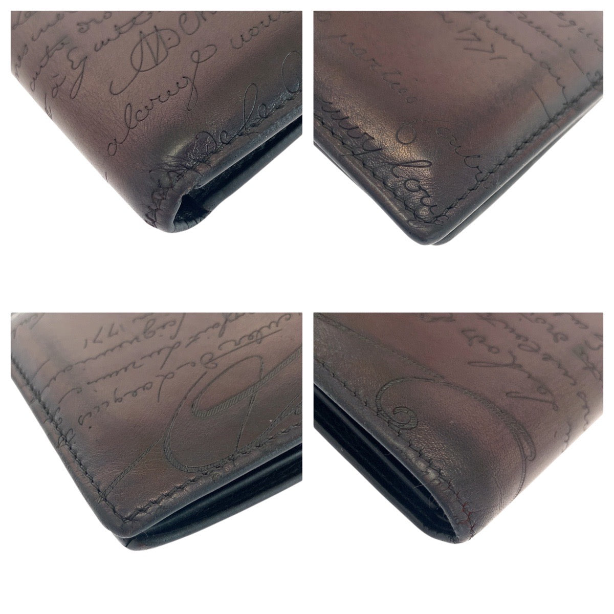 21017
Berluti ベルルッティ カリグラフィ スクリット ブラウン レザー E0272P 折財布 コンパクトウォレット メンズ AB46