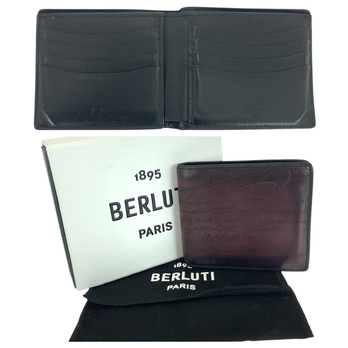 21017
Berluti ベルルッティ カリグラフィ スクリット ブラウン レザー E0272P 折財布 コンパクトウォレット メンズ AB46