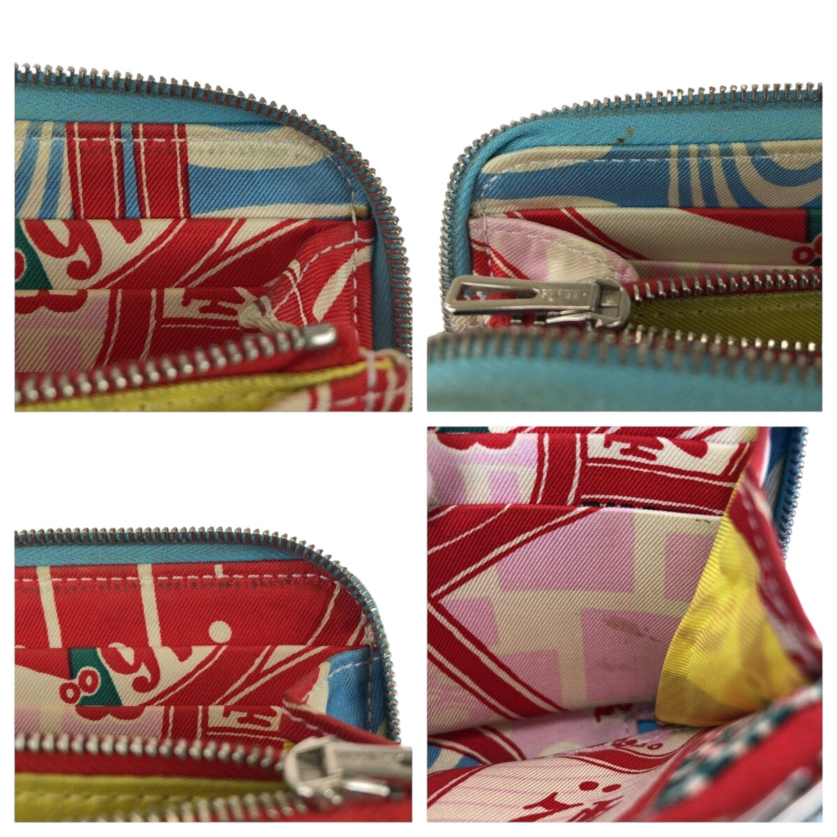 21019
HERMES エルメス アザップ コンパクト シルクイン ブルー シルバー金具 レザー / シルク 折財布 コインケース 小銭入れ D刻印 レディース AB38