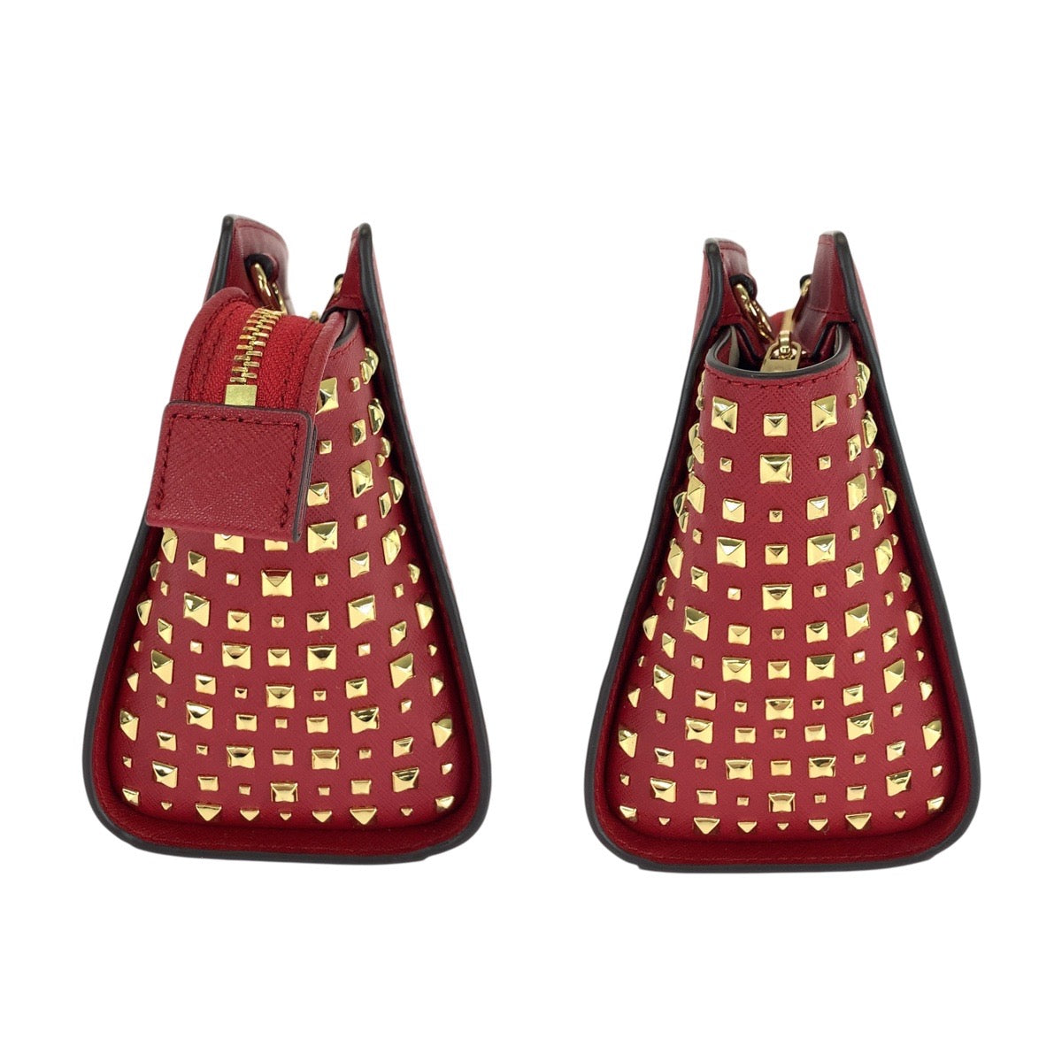 21020
Michael Kors マイケルコース スタッズ レッド ゴールド金具 レザー 35H8GSMM2L ショルダーバッグ ポシェット レディース A10