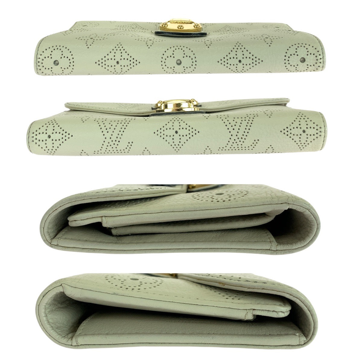 21021
LOUIS VUITTON ルイヴィトン マヒナ ポルトフォイユ アメリア オフホワイト アイボリー ゴールド金具 レザー M58132 長財布 ロングウォレット レディース ABP30