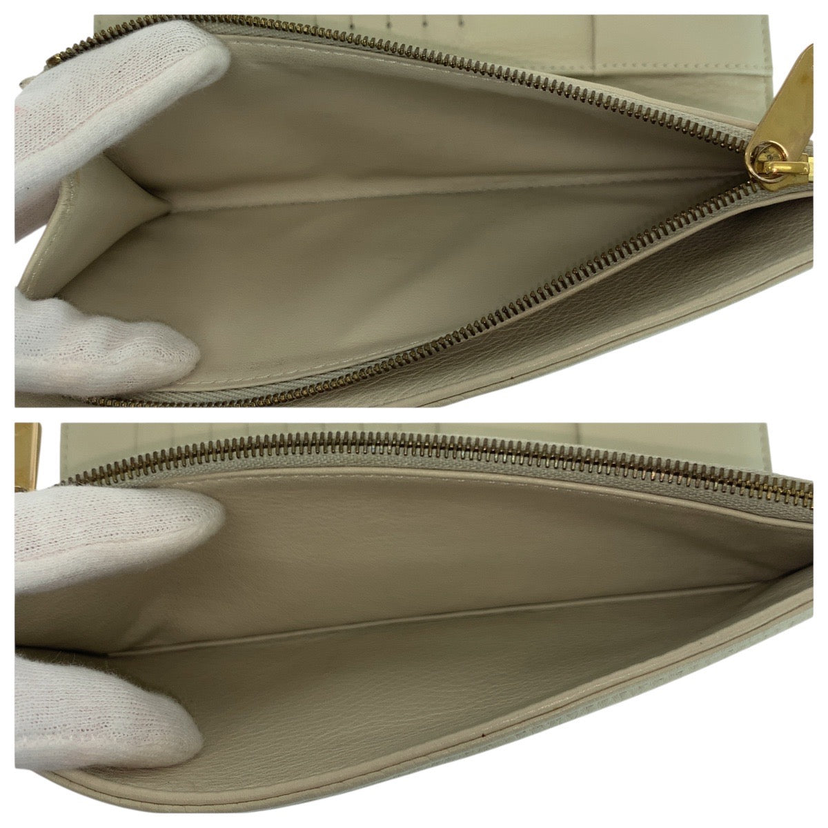 21021
LOUIS VUITTON ルイヴィトン マヒナ ポルトフォイユ アメリア オフホワイト アイボリー ゴールド金具 レザー M58132 長財布 ロングウォレット レディース ABP30