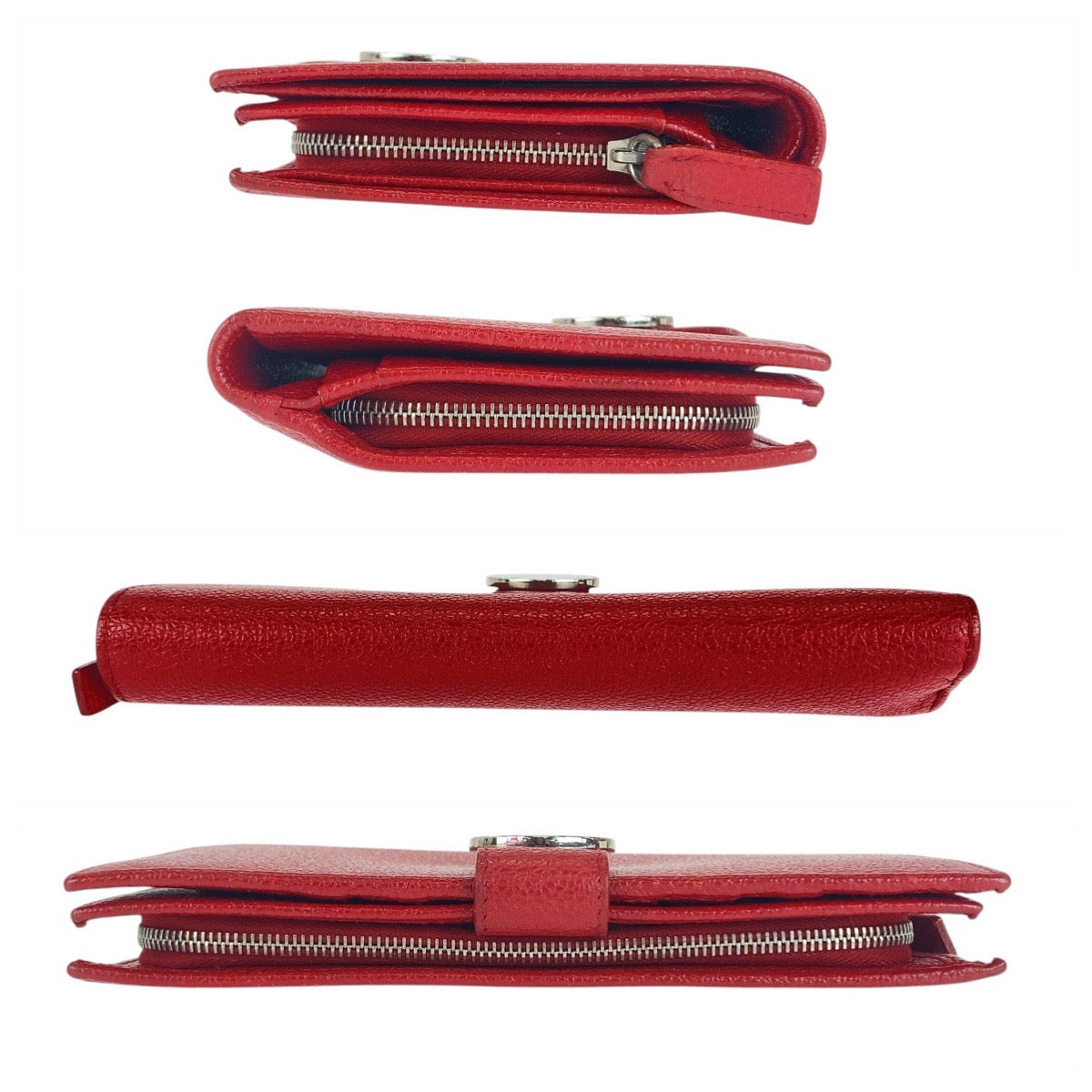 21022
BVLGARI ブルガリ コローレ レッド シルバー金具 レザー 長財布 ロングウォレット レディース ABP20