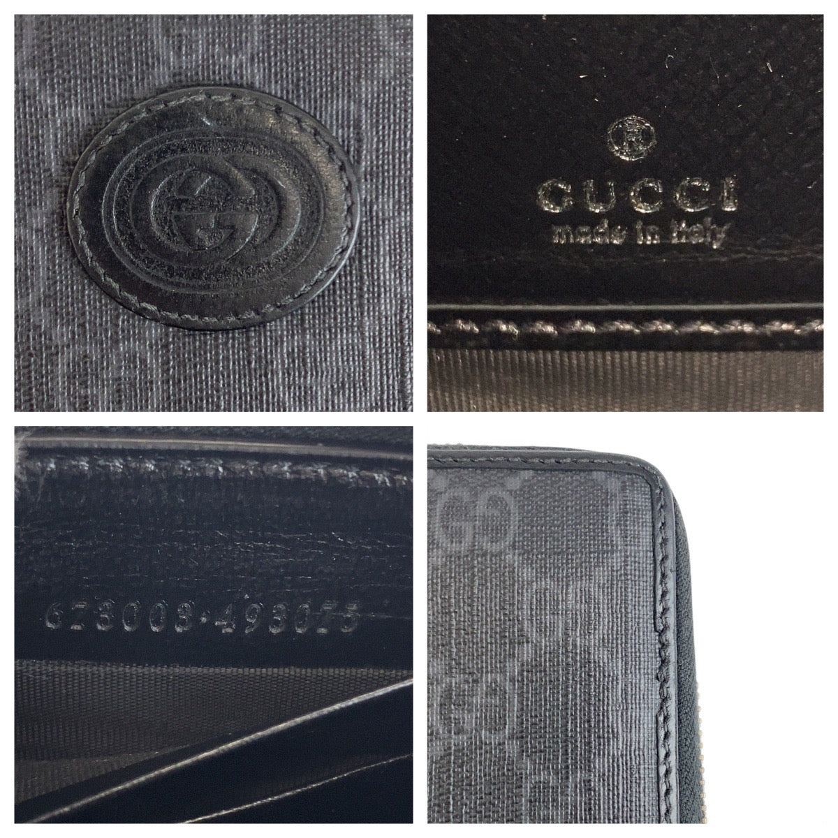 21023
GUCCI グッチ インターロックング ブラック 黒 シルバー金具 GGスプリームキャンバス / レザー 673003 長財布 ロングウォレット レディース ABP27