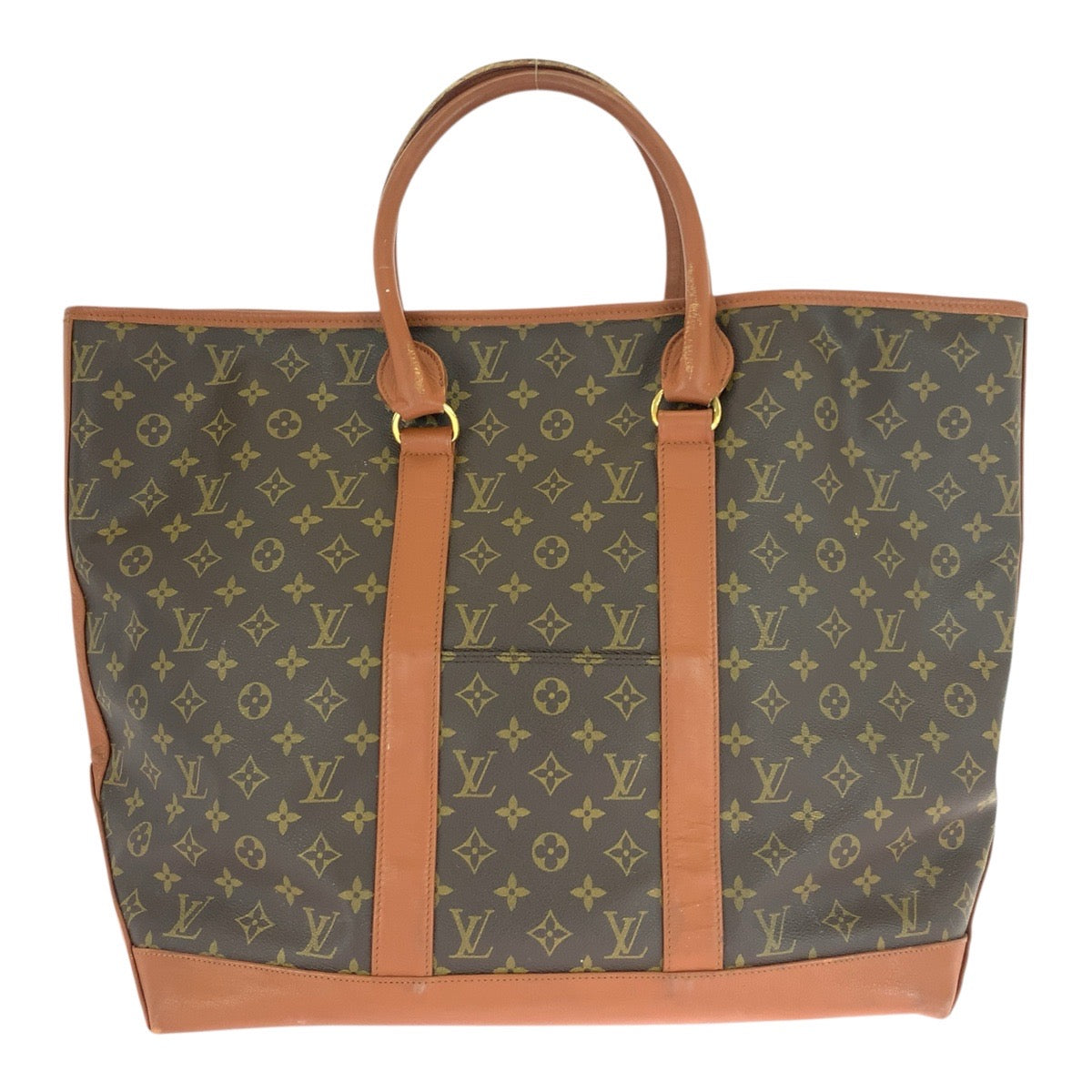 21025
LOUIS VUITTON ルイヴィトン モノグラム サック ウィークエンド GM ブラウン ゴールド金具 PVC / レザー M42420 トートバッグ ショルダーバッグ レディース AB40