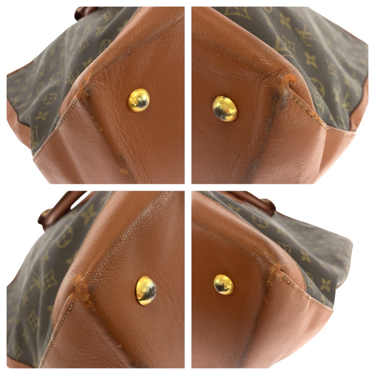 21025
LOUIS VUITTON ルイヴィトン モノグラム サック ウィークエンド GM ブラウン ゴールド金具 PVC / レザー M42420 トートバッグ ショルダーバッグ レディース AB40