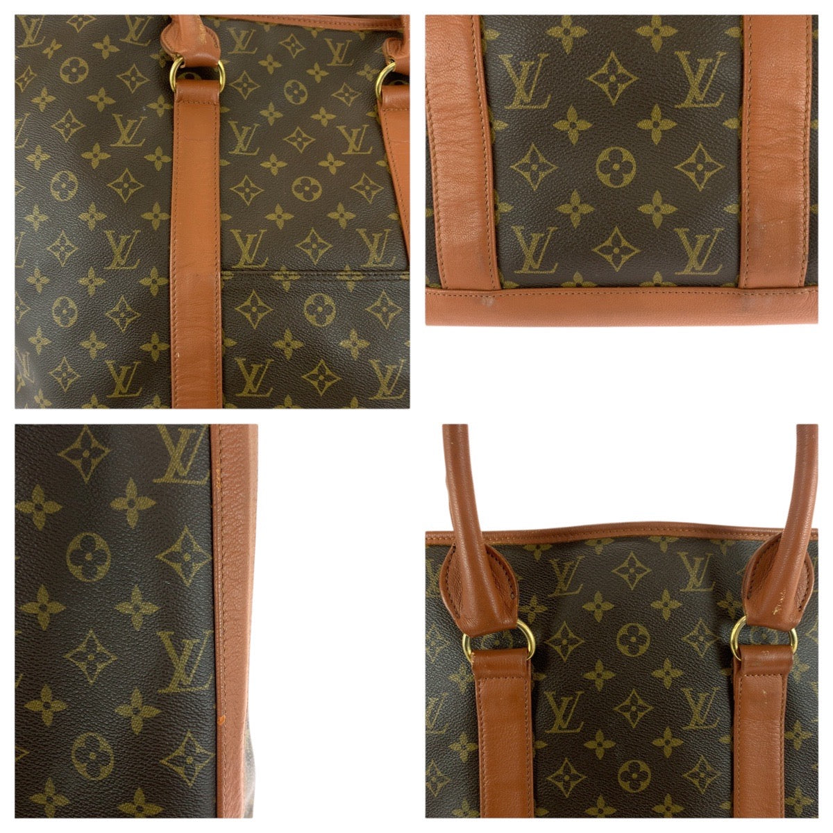 21025
LOUIS VUITTON ルイヴィトン モノグラム サック ウィークエンド GM ブラウン ゴールド金具 PVC / レザー M42420 トートバッグ ショルダーバッグ レディース AB40