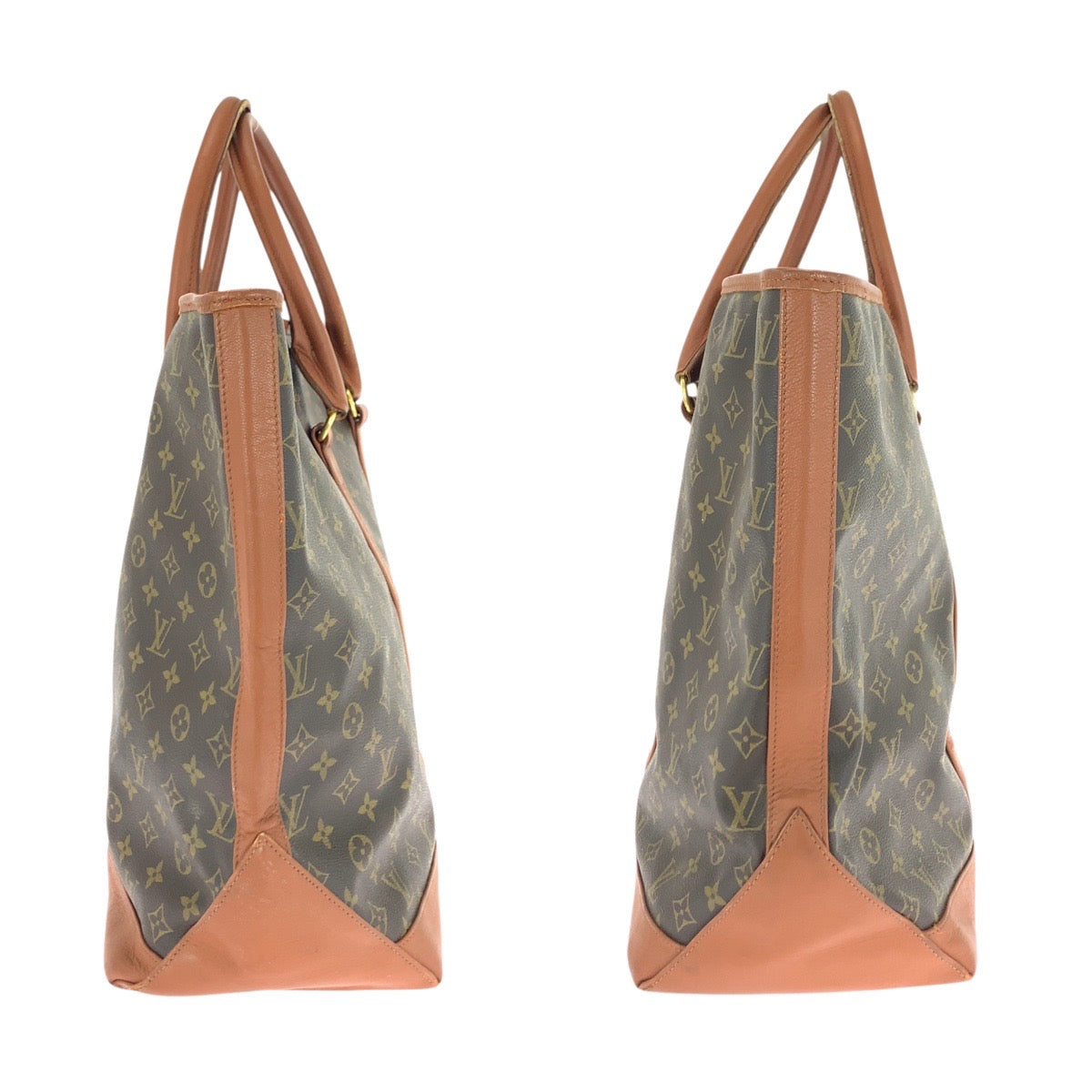 21025
LOUIS VUITTON ルイヴィトン モノグラム サック ウィークエンド GM ブラウン ゴールド金具 PVC / レザー M42420 トートバッグ ショルダーバッグ レディース AB40