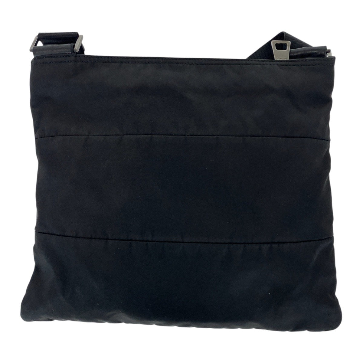 21026
PRADA プラダ テスート 三角ロゴプレート ブラック 黒 シルバー金具 ナイロン / レザー ショルダーバッグ ポシェット レディース ABP33