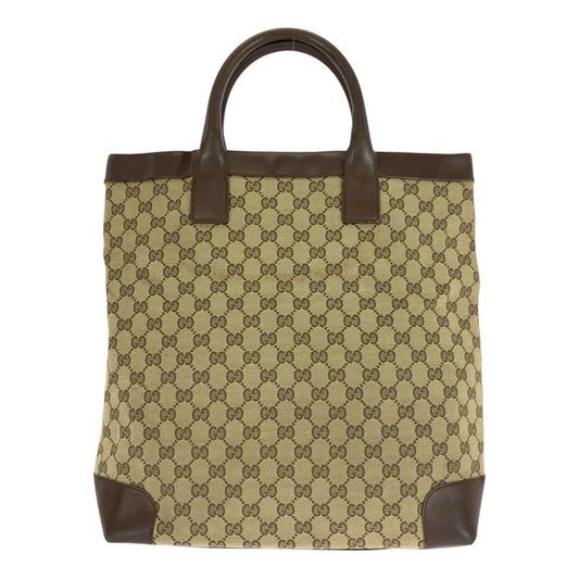 21027
GUCCI グッチ ベージュ ブラウン ゴールド金具 GGキャンバス / レザー 002 1121 トートバッグ ハンドバッグ レディース AB20