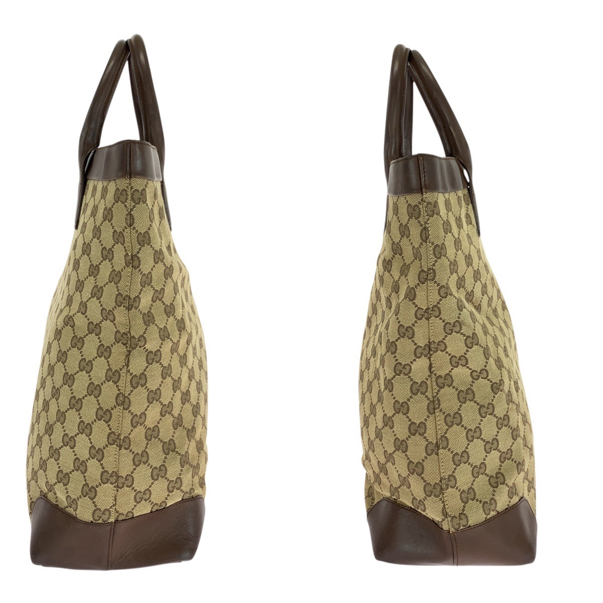 21027
GUCCI グッチ ベージュ ブラウン ゴールド金具 GGキャンバス / レザー 002 1121 トートバッグ ハンドバッグ レディース AB20