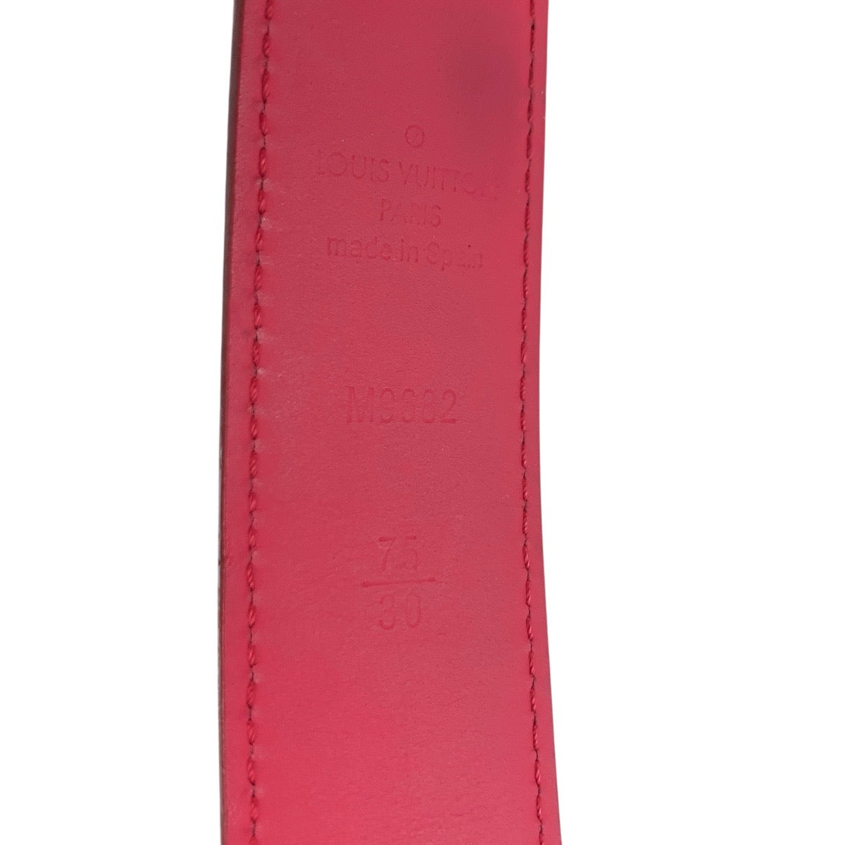 21028
LOUIS VUITTON ルイヴィトン モノグラム マルチカラー サンチュール キャレ LVカット 75cm/30インチ ホワイト レッド ゴールド金具 レザー M9682 ベルト 男女兼用 レディース AB22